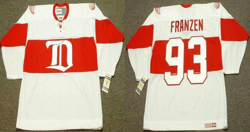 2019 Men Detroit Red Wings 93 Franzen White CCM NHL jerseys
